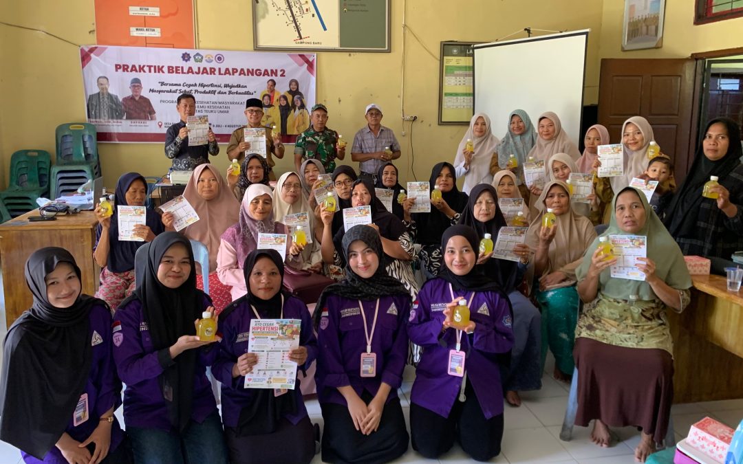 Cegah Hipertensi, Wujudkan Masyarakat Sehat, Produktif dan Berkualitas. Mahasiswa Universitas Teuku Umar Gelar Skrining dan Penyuluhan Hipertensi di Desa Balai